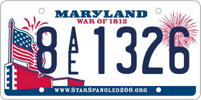 MD license plate 8AE1326