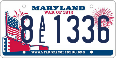 MD license plate 8AE1336