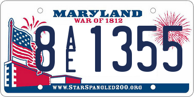 MD license plate 8AE1355