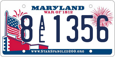 MD license plate 8AE1356