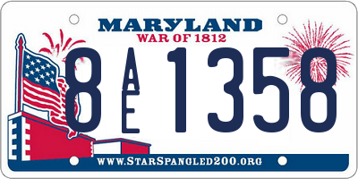 MD license plate 8AE1358