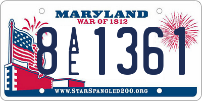 MD license plate 8AE1361