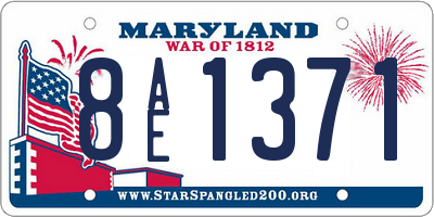MD license plate 8AE1371