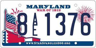 MD license plate 8AE1376