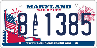MD license plate 8AE1385
