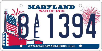 MD license plate 8AE1394