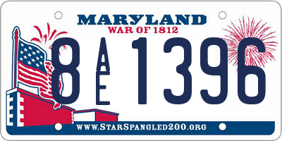 MD license plate 8AE1396