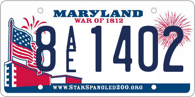 MD license plate 8AE1402