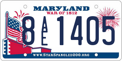 MD license plate 8AE1405