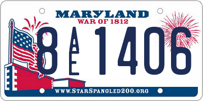 MD license plate 8AE1406
