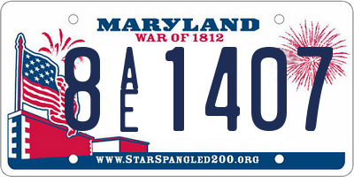 MD license plate 8AE1407