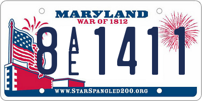 MD license plate 8AE1411