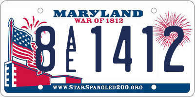 MD license plate 8AE1412