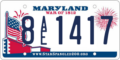 MD license plate 8AE1417