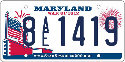 MD license plate 8AE1419