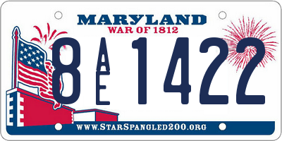 MD license plate 8AE1422