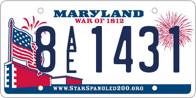 MD license plate 8AE1431