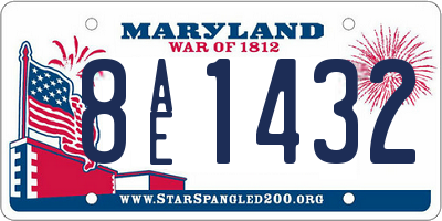 MD license plate 8AE1432
