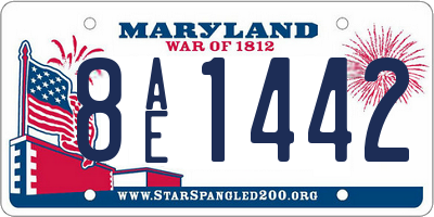 MD license plate 8AE1442