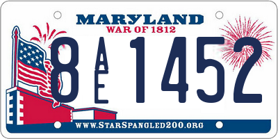 MD license plate 8AE1452