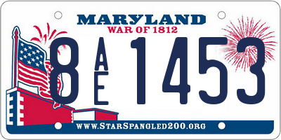 MD license plate 8AE1453