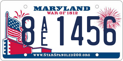 MD license plate 8AE1456