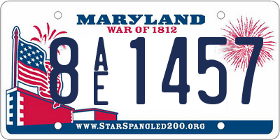 MD license plate 8AE1457