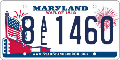 MD license plate 8AE1460
