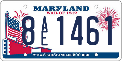 MD license plate 8AE1461