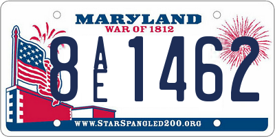 MD license plate 8AE1462