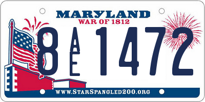MD license plate 8AE1472