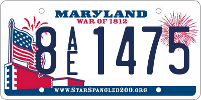 MD license plate 8AE1475