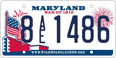 MD license plate 8AE1486