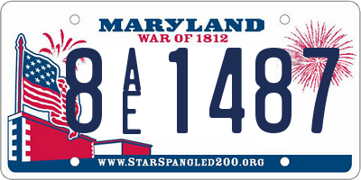 MD license plate 8AE1487