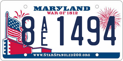 MD license plate 8AE1494
