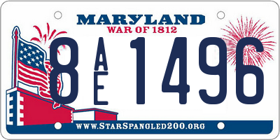 MD license plate 8AE1496