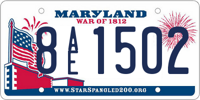 MD license plate 8AE1502