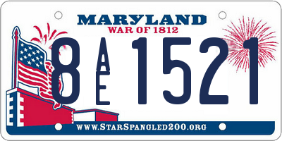 MD license plate 8AE1521