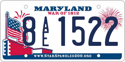 MD license plate 8AE1522