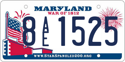 MD license plate 8AE1525