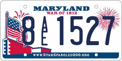 MD license plate 8AE1527