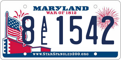 MD license plate 8AE1542