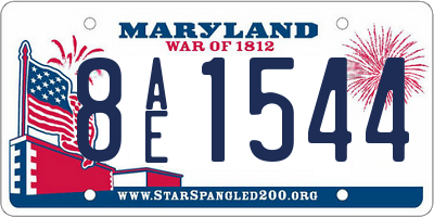 MD license plate 8AE1544