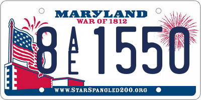MD license plate 8AE1550