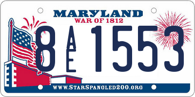 MD license plate 8AE1553