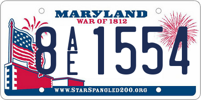 MD license plate 8AE1554