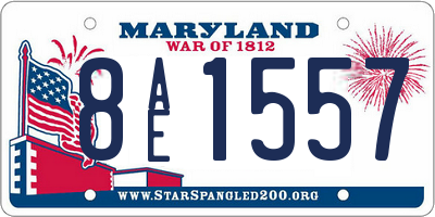MD license plate 8AE1557
