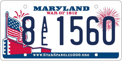 MD license plate 8AE1560
