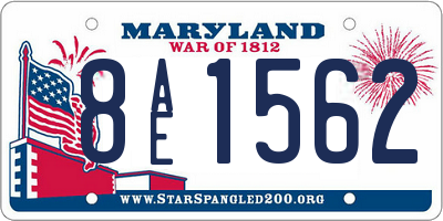 MD license plate 8AE1562