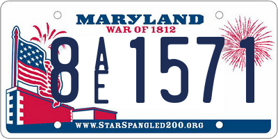 MD license plate 8AE1571